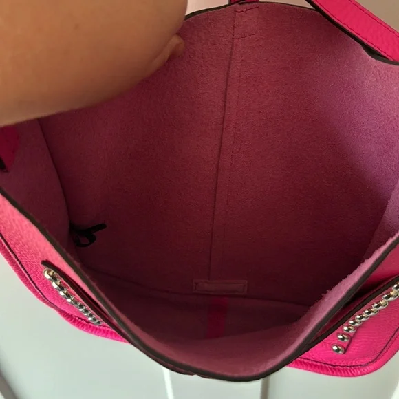 Rebecca Minkoff Hot Pink Leather Studded Crossbody Bag - Picture 6 of 9